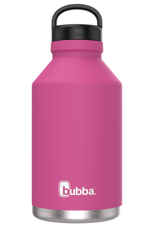 Trailblazer Insulated Stainless Steel Growler with Wide Mouth Lid, 64 Oz., Rubberized, Pink